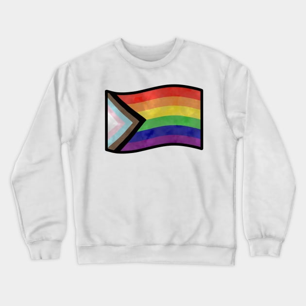 Foggy DBD Progress Pride Flag Charm Crewneck Sweatshirt by SentABearToSpace 